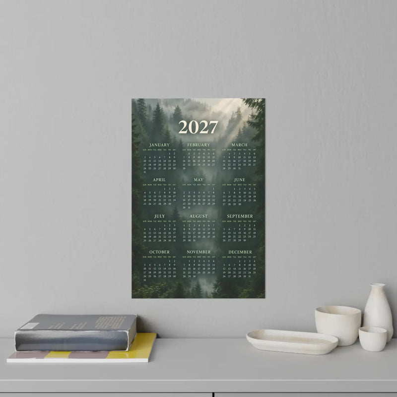 2027 Forest Wall Calendar Decal — Yearly Wall Decal Calendar