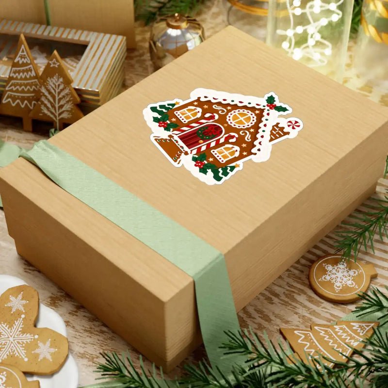 Gingerbread House Christmas Kiss-Cut Vinyl Decal