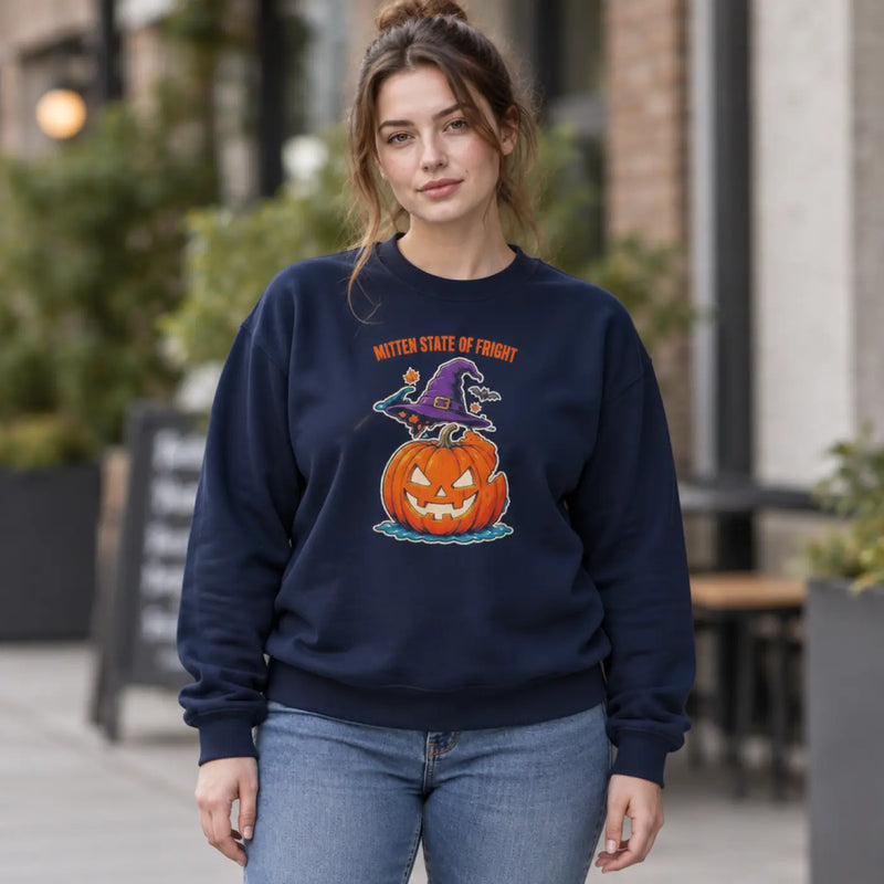 Mitten State of Fright Halloween Pumpkin Sweatshirt