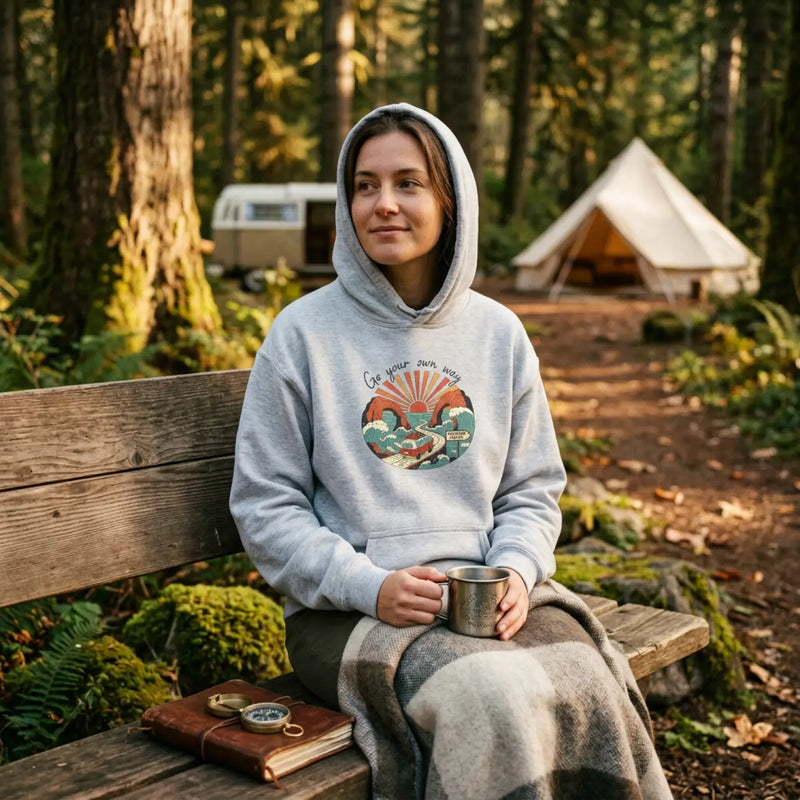 Vintage Coastal Sunset Graphic Hoodie