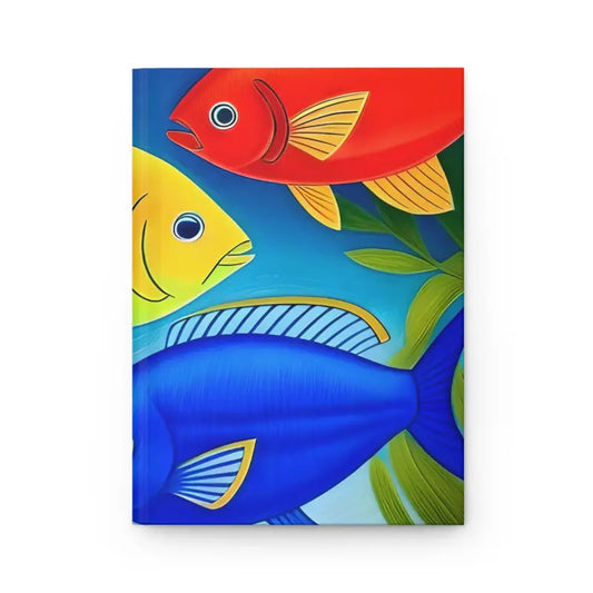 Hardcover Journal Matte - Colorful Fishes Burst | Dipaliz - Journals