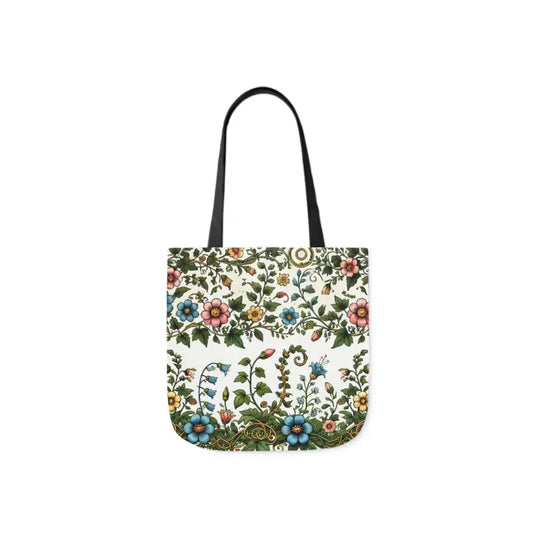 Floral Canvas Tote - Bold Pastel Style | Dipaliz - 13’’ × / Black - Bags