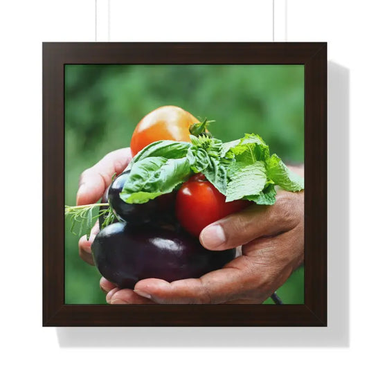 Fresh Organic Vegetables Poster - Premium Decor | Dipaliz - 16″ x / Walnut - Posters Prints & Visual Artwork