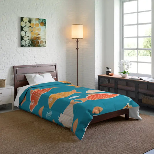 Dipaliz Fishes Comforter - Cozy Nights | 68’’ × 88’’ - Quilts & Comforters