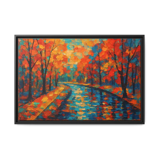 Autumn Landscape Canvas - Cozy Fall Vibes | Dipaliz - 30″ x 20″ (horizontal) / Black / 1.25’’ - Prints