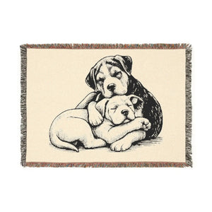 Dog lovers woven blanket, a featured gift idea for dog moms from DipaliZ