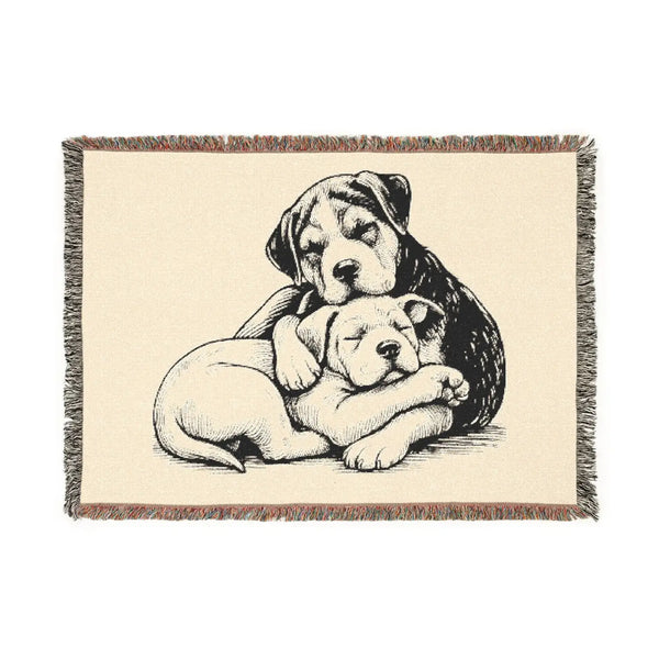 Dog lovers woven blanket, a featured gift idea for dog moms from DipaliZ