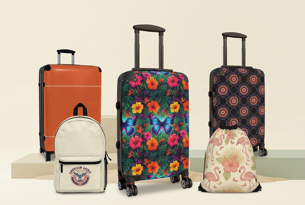 Backpacks and travel bags collection collage