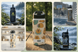 Cute Water Bottles collection banner collage