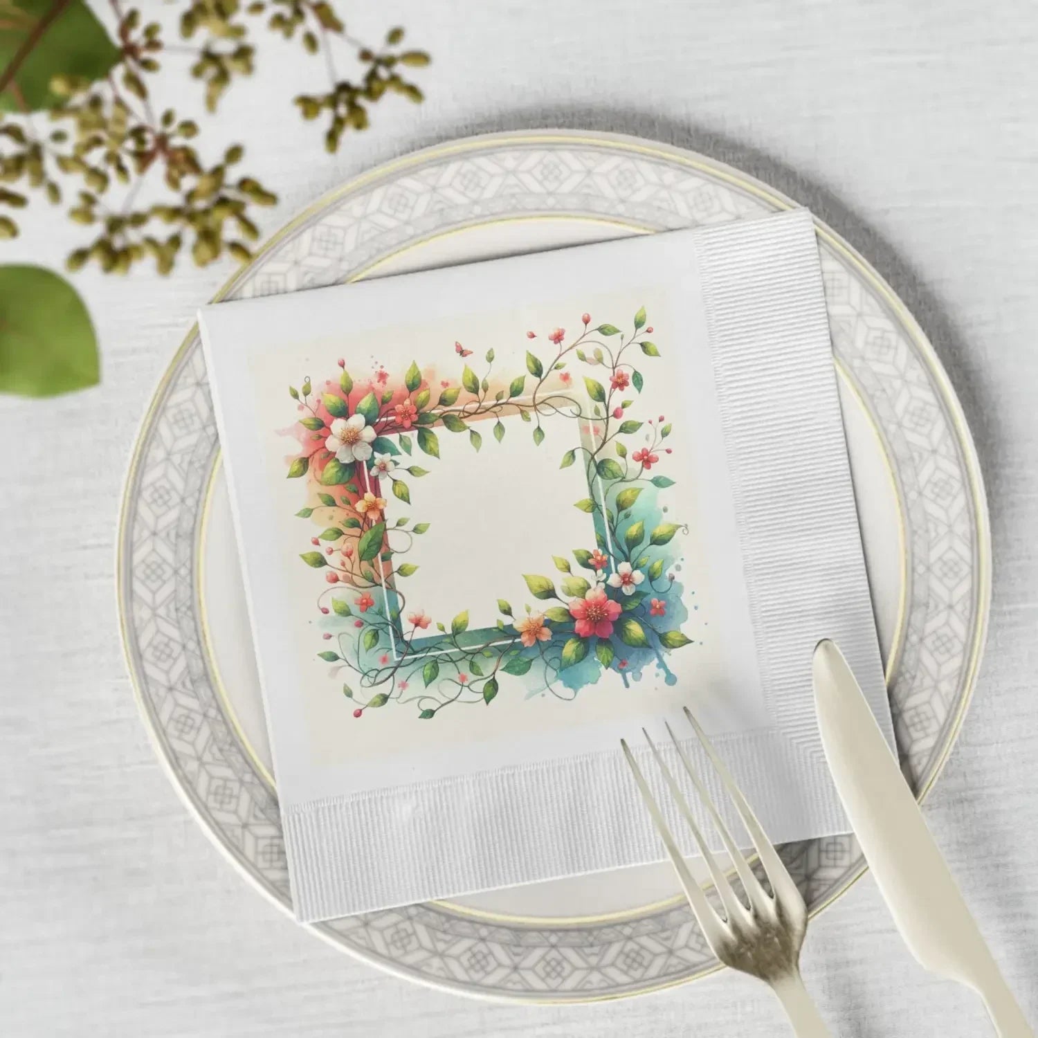 Elevate your Table with Trendy White Coined Napkins