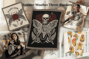 Sweater Weather Throw Blankets collage banner
