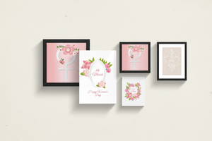 Feminist wall art prints collage banner