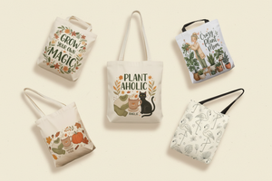 Canvas tote bag collection collage banner