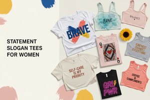 Statement Slogan Tees collection collage banner