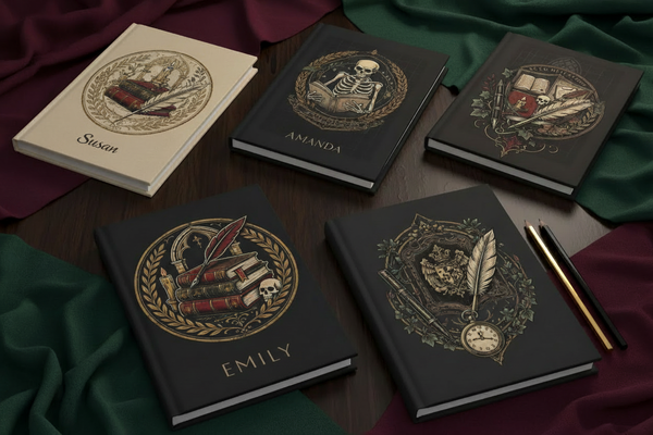 Dark Academia Journals & Notebooks banner collage