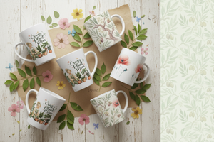 Botanical mug banner variation 2