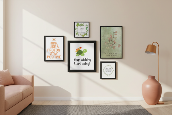 Motivational wall art collection collage banner