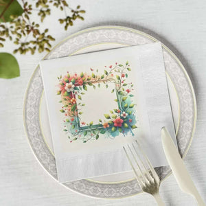 White Coined Napkins - Luxury Eco-friendly Party Essentials | Dipaliz