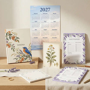 Square stationery collection showcase featuring the first five manually sorted products