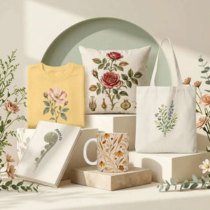 Square botanical product showcase
