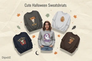 Product-only Halloween sweatshirt collage banner