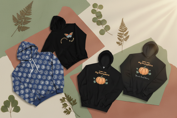 Botanical mood-board hoodie collage banner