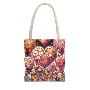 Vibrant Hearts Tote Bag - Eco-friendly Gifts - Dipaliz - Bags