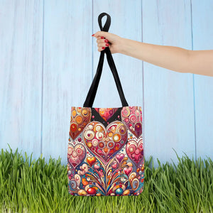 Vibrant Hearts Tote Bag - Eco-friendly Gifts - Dipaliz - Bags