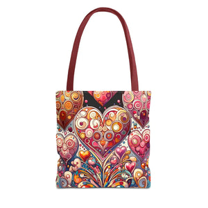Vibrant Hearts Tote Bag - Eco-friendly Gifts - Dipaliz - Bags