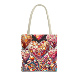 Vibrant Hearts Tote Bag - Eco-friendly Gifts - Dipaliz - Bags
