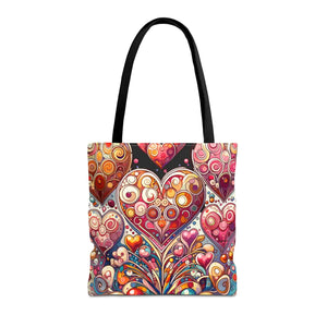 Vibrant Hearts Tote Bag - Eco-friendly Gifts - Dipaliz - Bags