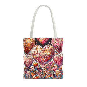 Vibrant Hearts Tote Bag - Eco-friendly Gifts - Dipaliz - Bags