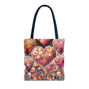 Tote Bag Hearts Women’s Fashion Statement - Dipaliz - 16’’ × / Navy - Bags