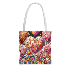 Tote Bag Hearts Women’s Fashion Statement - Dipaliz - 13’’ × / White - Bags