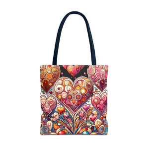 Tote Bag Hearts Women’s Fashion Statement - Dipaliz - 18’’ × / Navy - Bags