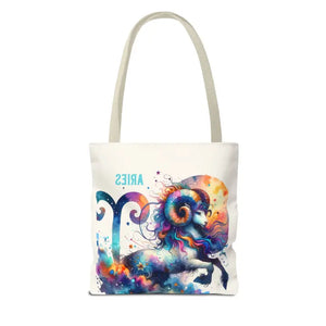 Aries Tote Bag Black Cotton Handles Bold Spirit Design Dipaliz - Bags