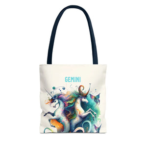 Vibrant Gemini Zodiac Tote Bag - Bold All Over Print - Dipaliz - Bags