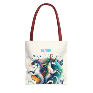 Vibrant Gemini Zodiac Tote Bag - Bold All Over Print - Dipaliz - Bags