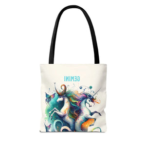 Vibrant Gemini Zodiac Tote Bag - Bold All Over Print - Dipaliz - Bags