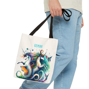 Vibrant Gemini Zodiac Tote Bag - Bold All Over Print - Dipaliz - Bags