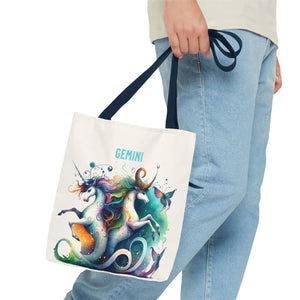 Vibrant Gemini Zodiac Tote Bag - Bold All Over Print - Dipaliz - Bags