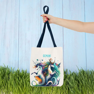 Vibrant Gemini Zodiac Tote Bag - Bold All Over Print - Dipaliz - Bags