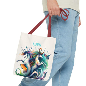 Vibrant Gemini Zodiac Tote Bag - Bold All Over Print - Dipaliz - Bags