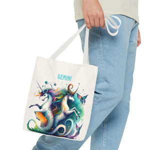 Vibrant Gemini Zodiac Tote Bag - Bold All Over Print - Dipaliz - Bags