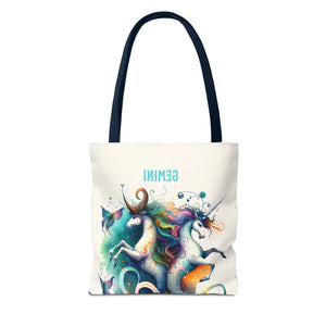 Vibrant Gemini Zodiac Tote Bag - Bold All Over Print - Dipaliz - Bags
