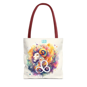 Leo Zodiac Tote Bag - Black Cotton Handles - Dipaliz - Bags