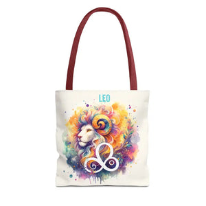 Bags - Leo Zodiac Tote Bag Black Cotton Handles Bold Style - Dipaliz 13’’ × / Red