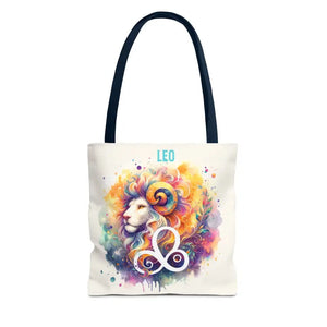 Bags - Leo Zodiac Tote Bag Black Cotton Handles Bold Style - Dipaliz 13’’ × / Navy