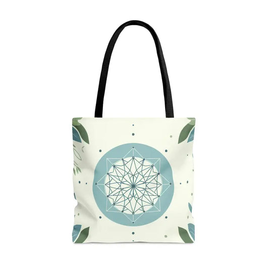 Minimalistic Leaf Pattern Aop Tote Bag - Large Bags