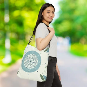 Tote Bag - Leaf Geometrical Pattern Modern Style - Dipaliz - 16’’ × - Bags